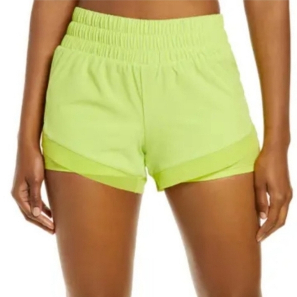 IVL collective Pants - IVL Collective Race Pace Lime Punch Neon Green Athletic Running Shorts